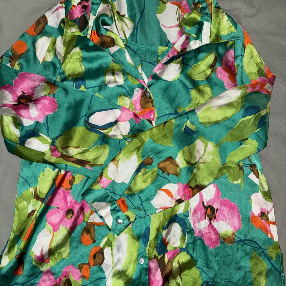 Zara Multicolor Floral Satin Top
